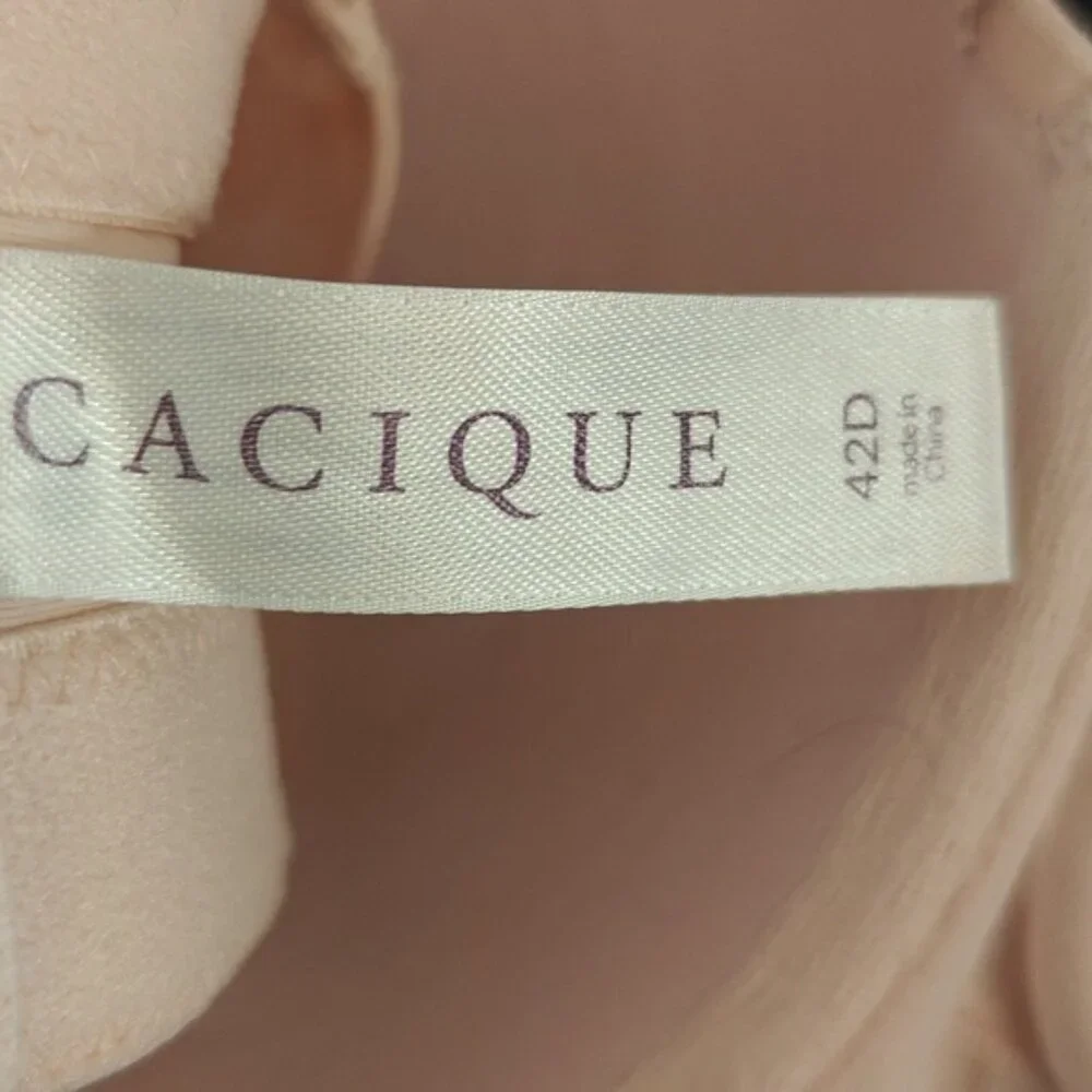 🌷Cacique 42D Strapless Bra Underwired Removable Straps Padded Pink Lace
